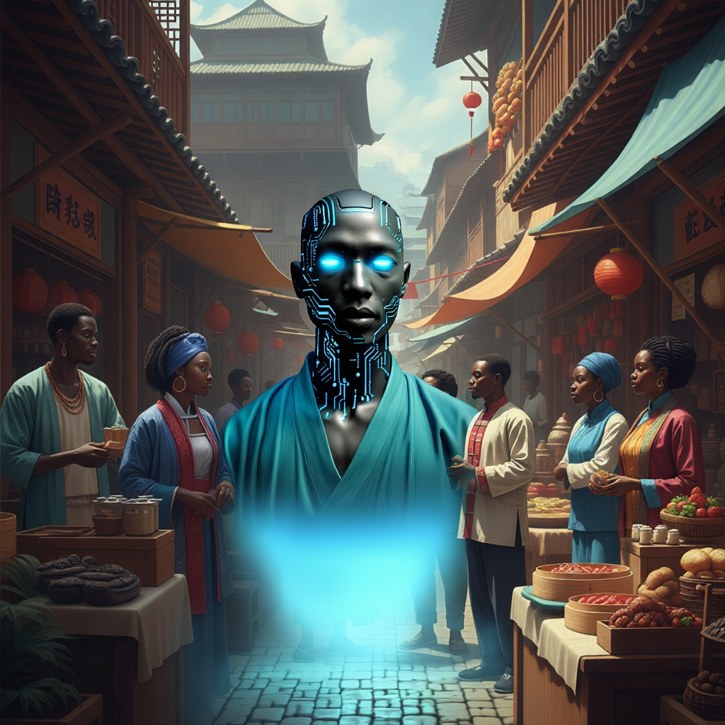 Abstract representation of AI or language