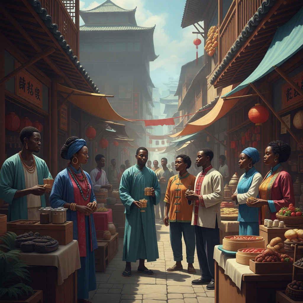 A vibrant market scene in Nigeria